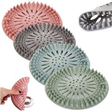 DAITY Couvercle de drain de sol 4 pièces pour cuisine et salle de bain (1/4)