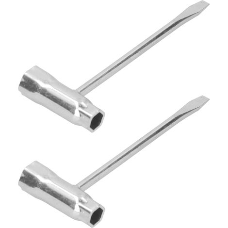 Clé en T combinée pour tronçonneuse (lot de 2), douille et clé à molette, accessoires pour outils de jardin, 13 x 19 mm
