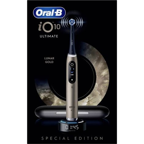 Braun Bra Oral-B iO Series 10 UltimateLunar Gold 17398125 Brosse à dents électrique noir (1/4)