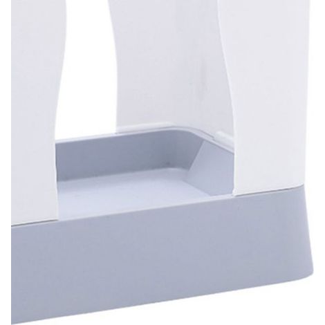 Poubelle en plastique extensible avec support pour sac poubelle grande capacité pour cuisine et salle de bain, gris pâle (1/5)