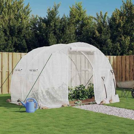 364079 Serre avec cadre en acier blanc 6 m2 3x2x2 m (1/5)