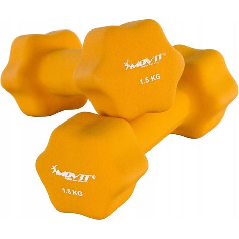 Set di 2 manubri in neoprene da 1,5 kg per fitness e aerobica. (1/5)