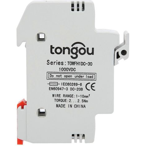 Sicherungshaltersockel für DIN-Schienenmontage, Stromverteilungs- und Steuerungsgeräte TOWFH1DC 1000VDC 1P15A