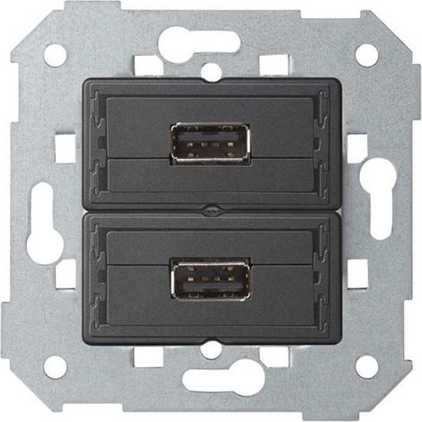 Conector 2xUSB 2.0 Simon 75 tipo-A hembra SIMON 7501090-039 (1/2)