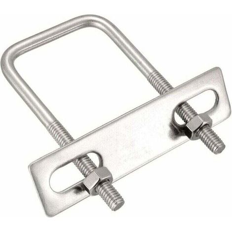 Carré U-Boulons 1-5/8\"(40mm) Interne Largeur 304 Inoxydable Acier M8 avec Écrou Cadre Sangles 2Pcs (1/4)