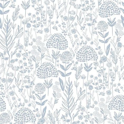 Flower Wallpaper Self Adhesive Wallpaper 44cm x 3m White Blue Waterproof Furniture Adhesive Film Self-Adhesive Wallpaper for Wall Decoration Wardrobe (1/5)
