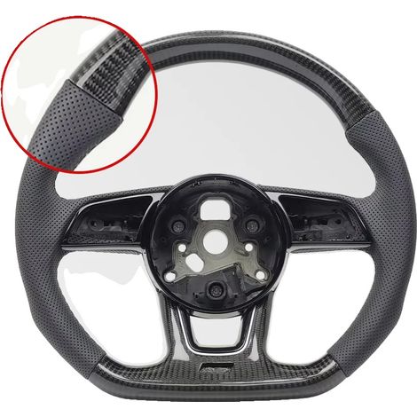 Coprivolante in pelle e fibra di carbonio, su misura per modelli Audi, fibra di carbonio (1/2)