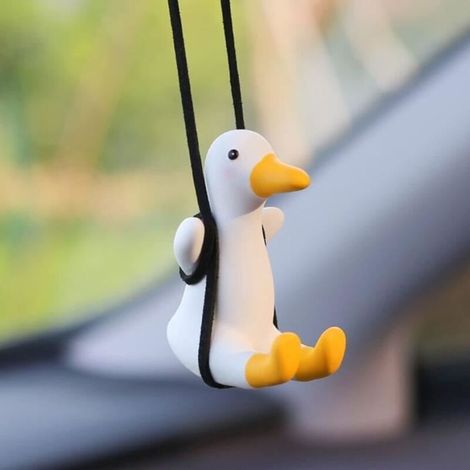 Swinging Canard Oscillant Pour Voiture,Pendentif Voiture Canard,Ornements de Voiture,Petit Canard Pour Remorque de RéTroviseur de Vo (1/4)