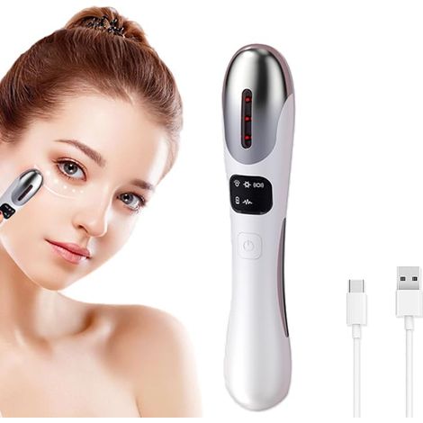 Masseur yeux EMS, visage, 5 modes, 3 intensités, vibration, chaleur 42 °C, anti-cernes (1/5)