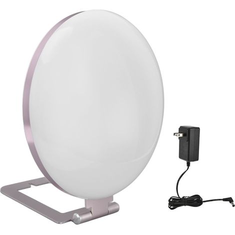 Lampe de photothérapie LED à 3 modes de température de couleur, lampe lumineuse ronde avec base pliable, prise US 100V-240V (1/5)