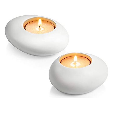 Supporto Tealight Stone Bianco pz2 Fancy Tescoma (1/4)