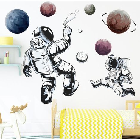 Sticker mural robot dessin animé, décoration pour la maison, papier peint pour chambre d'enfant (1/5)