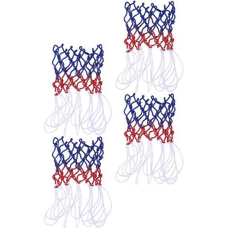 Lot de 4 paniers de basket d'intérieur en nylon avec filet tricolore (1/5)