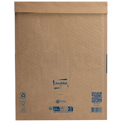 Pochette matelassée bulles Jovimail Plus kraft brun renforcé 350 x 470 - Carton de 50 (1/3)