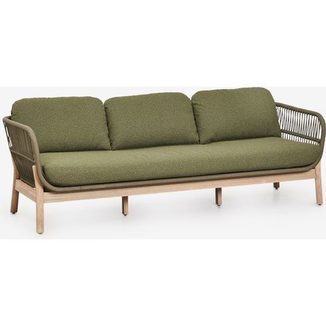 SKLUM 3-Sitzer Garten-Sofa aus Akazienholz und geflochtenem Seil Karvia Akazie Braun