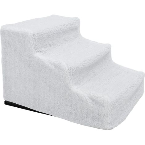 Escalier pour chien, rampe en plastique antidérapante avec surface en polaire, marches faciles à utiliser pour lit, canapé et chaises (1/5)