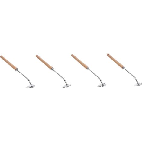 4 Pièces Outils De Désherbage Râteau De Jardin Râteau D'ameublissement du Sol Petit Outil De Jardinage Petits Râteaux à Feuilles Désherbeur De Pelouse Mini Râteau Hêtre (1/5)