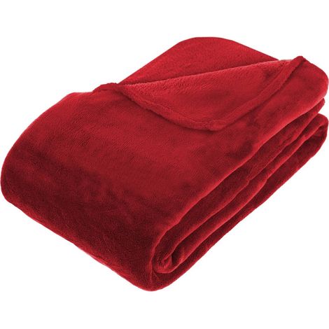Manta - microfibra - roja - 180x230 cm - Atmosphera créateur d'intérieur