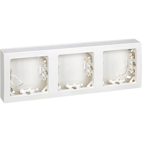 Marco con base, superficie, 3 elementos, horizontal, serie simon73 loft, blanco, retractilado