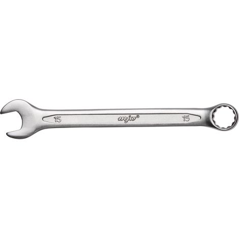 Llave de boca fija tamaño 15, 12 puntas, 15 grados, acero cromo vanadio 151015