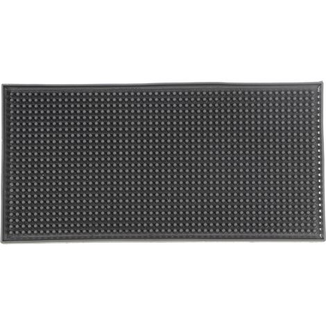 Tapis de bar KTV antidérapant en PVC caoutchouc noir étanche pour verres (Petit carré) (1/5)