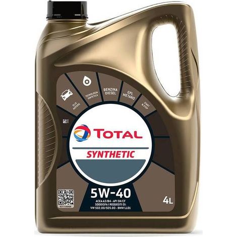 3 x OLIO LUBRIFICANTE TOTAL SYNTHETIC 5W40  4 L