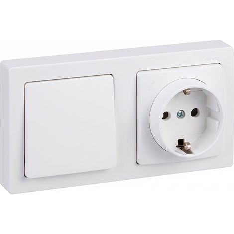 Base superficie retrattile Schuko 2P+T 16A IP20 bianca