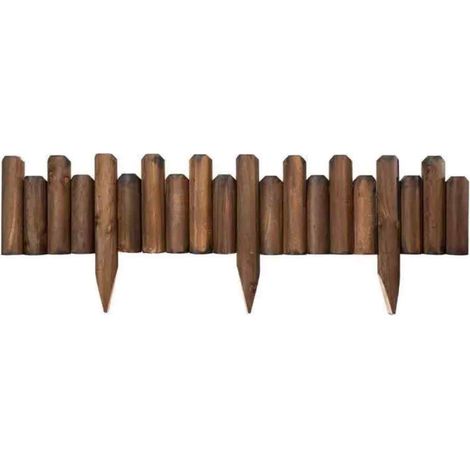 1 Bordure de jardin, Bois brûlé, Flexible, 35x120 cm, Décorative, Pour extérieur (1/5)