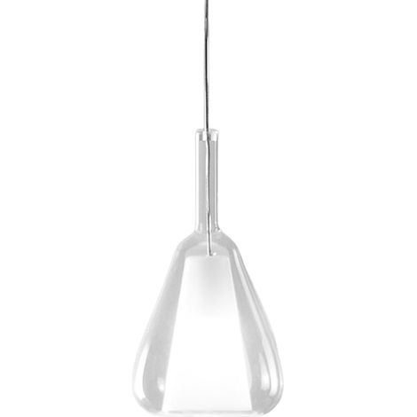 OFELIA S/11 - VETRO TRASPARENTE E PORTALAMPADA BIANCO 1 LUCE ATTACCO E27 CAVO TRASPARENTE SENZA BASE DI ATTACCO D.20CM H.38,2CM (1/3)