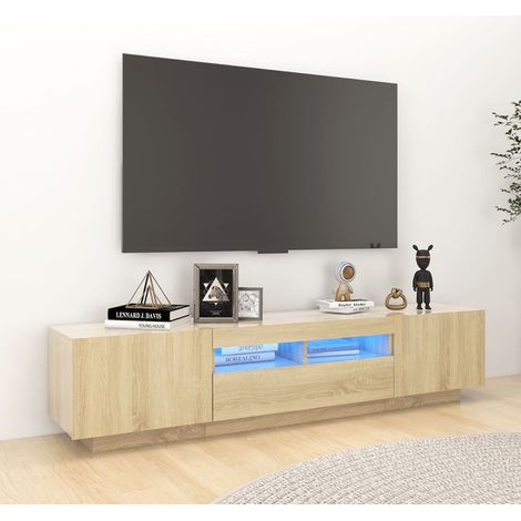 TV-Schrank mit LED-Leuchten Sonoma-Eiche 180x35x40 cm