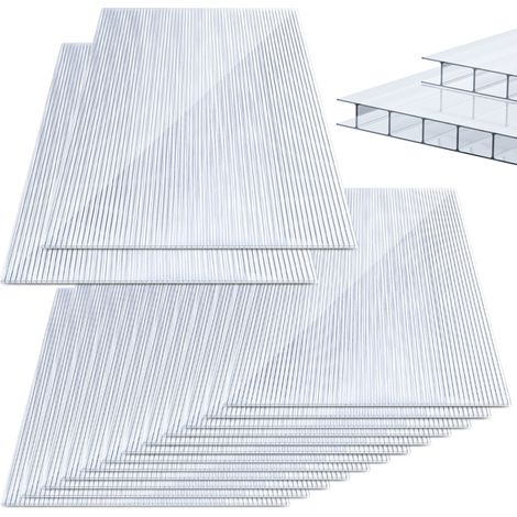 SWANEW Foglio di policarbonato cavo 10,25 m² 14 unità Lastre a doppia parete spessore 4 mm Riparo per serre (1/5)