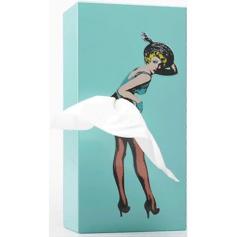 Boîte à mouchoirs « Jupe volante » - Porte-mouchoirs rétro pop art charmant (Menthe)