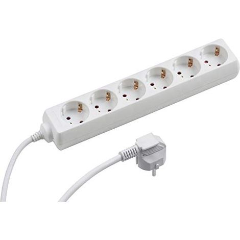 Meister 7430040 - Ciabatta 6 volte, 5 m, bianco, (1/3)