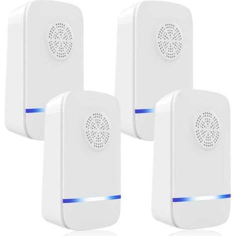 Répulsif antiparasitaire à ultrasons, pièges à souris anti-insectes électroniques 4 paquets pour l'intérieur, plug-in répulsif contre les moustiques et les araignées, répulsif efficace contre les rats (1/5)