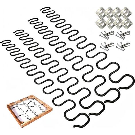 4 PCS Ressorts de rechange pour canapé et meuble rembourré, kit de réparation 50cm fourni avec clips à ressorts et vis (1/5)