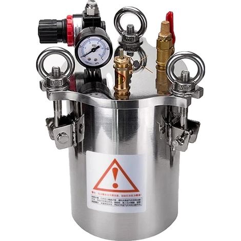 Depósito neumático de presión, acero inoxidable 304, diseño a prueba de fugas, 1 L (1/2)