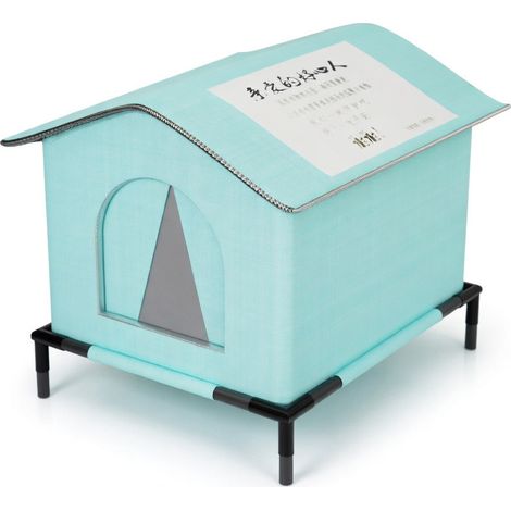Abri fermé pour chat bleu moyen modèle 8
