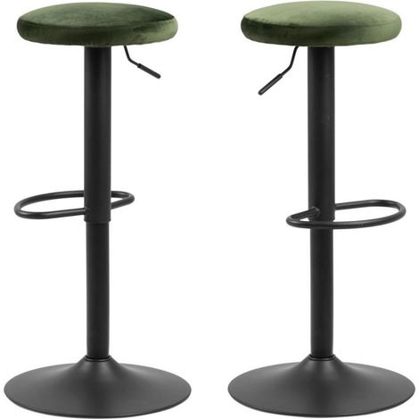 Tabourets de bar réglables et pivotants en velours (lot de 2) - MARCUS (1/5)