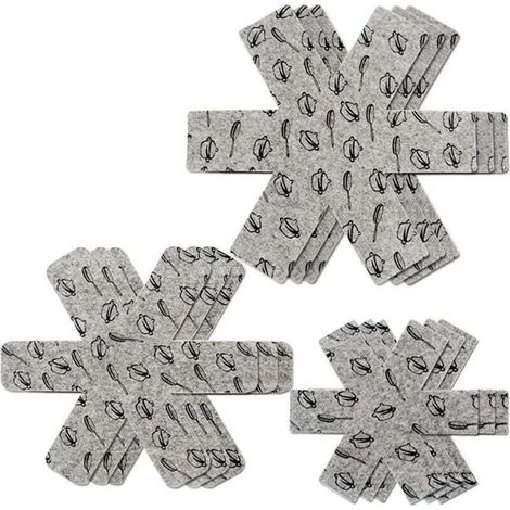 Enowelir Lot de 9 Protections pour Poêles et Cocottes, 3 Tailles Différentes pour Séparer et Protéger les Surfaces de Cuisine (1/4)