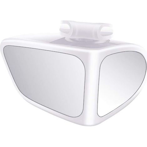 Miroir d'Angle Mort 2 en 1, Rétroviseur Convexe Grand Angle Rotation à 360 Degrés Rétroviseur Auxiliaire de Voiture Universel Réglable pour Voiture Camion SUV,Blanc Conducteur Principal
