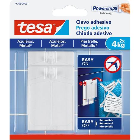 Tesa Clavo Adhesivo para Azulejos y Metal 2x4 kg 77766-00001