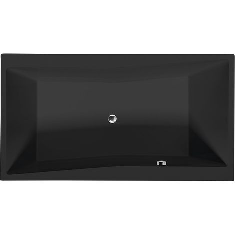 Baignoire rectangulaire QUEST 190x100x49cm, noir mat (1/3)