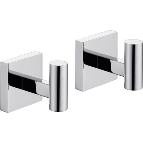Set of 2 chrome stainless steel wall hooks