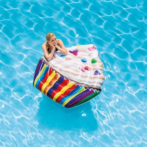 INTEX 58770 MATELAS AVEC IMPRESSION RÉALISTE CUPCAKE, 142 X 135 CM (1/5)