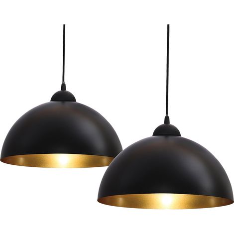 MINKUROW 2 Pezzi E27 220v Lampada A Sospensione Industriale Senza Regolazione Dell'altezza Della Lampadina Lampada A Sospensione Rustica Retrò Facile Da Installare Per Sala Da Pranzo Camera Da Letto (1/5)