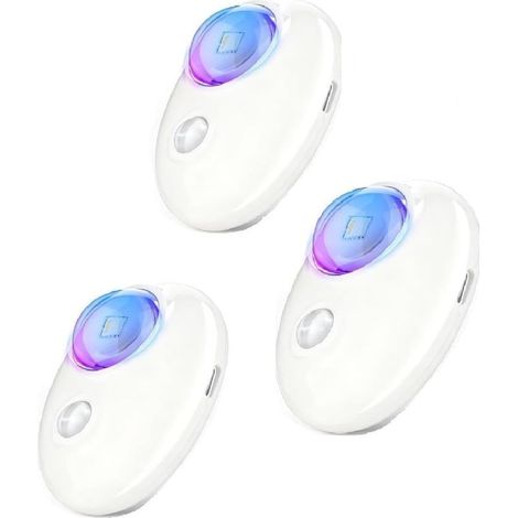 Rechargeable RGB motion-activated night light (pebble pattern) with remote control, 500 mAh battery, 120° detection range (3-5 m), one-button control (1/5)