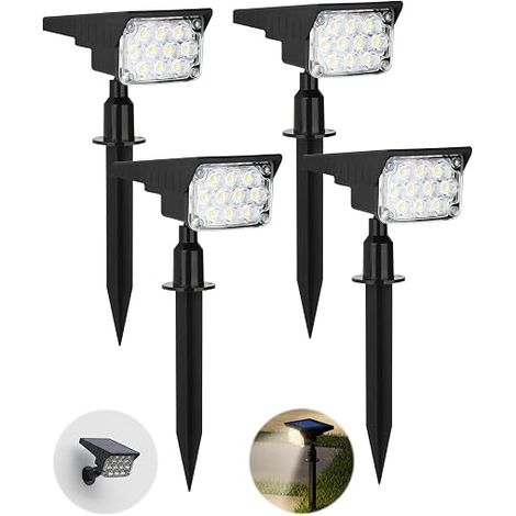 4 x Outdoor Solar Light with Motion Sensor, 40 LED 6000 K, 3 Modes, Solar Light Outdoor, 2 Installation Modes, IP44 Waterproof for Pathway, Lawn, Patio, Dusk at Dawn Function (1/5)