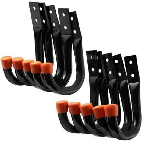 Set mit 10 verstärkten Stahl-Garagenwandhaken – Robuste Halterung für Werkzeuge/Fahrräder/Leitern/Stühle (1/5)