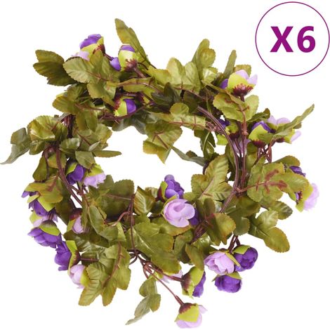 Blumengirlanden Blumen 6 Stk. Helllila 215 cm