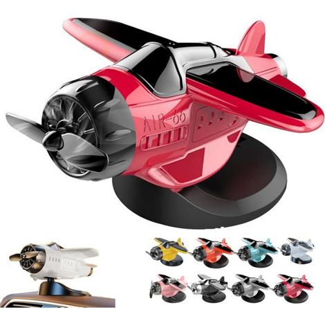 Spinner Solaire Avion - Décoration Rotative Tableau De Bord Voiture - Mouvement Dérive Réaliste - Base Ventouse - ABS - 8.5 x 8.5 x 4.8 cm - 1 Pièce (1/4)